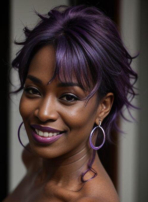 AI Porn Image of 40-50 Years Old Happy Stand Up Purple Natural