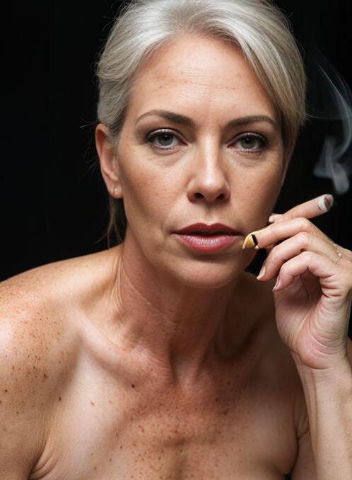AI Porn Image of 1 Woman And 2 Men Chubby 50-60 Years Old Serious White Mature Granny