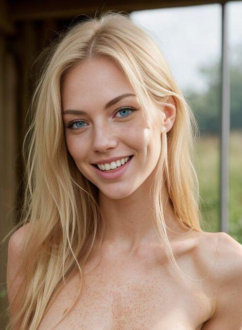 AI Porn Image of Green Laughing Totally Naked German 20-30 Years Old