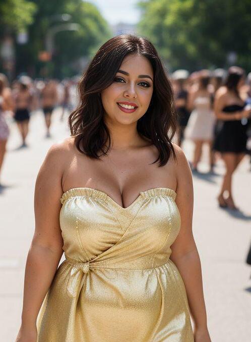 AI Porn Image of Chubby 20-30 Years Old Summer Dress Journalist Show Pussy