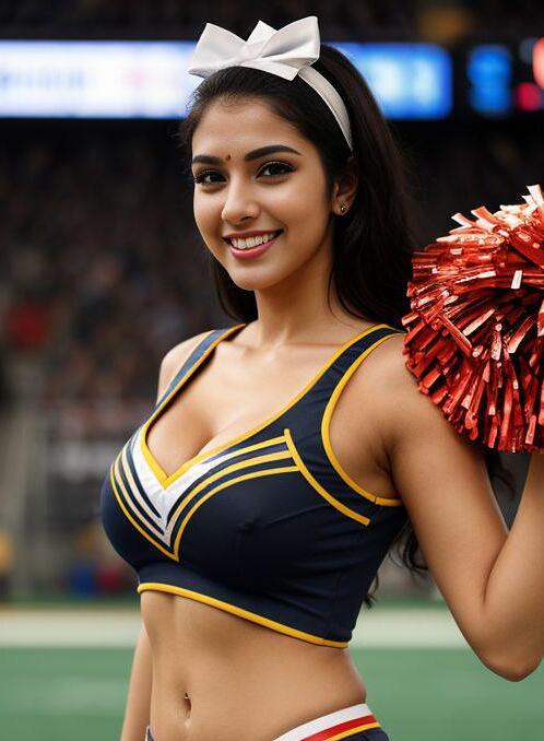 AI Porn Image of Indian Cheerleader Black Fit Girl 20-30 Years Old